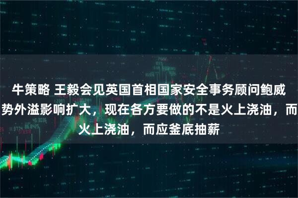 牛策略 王毅会见英国首相国家安全事务顾问鲍威尔：伊朗局势外溢影响扩大，现在各方要做的不是火上浇油，而应釜底抽薪