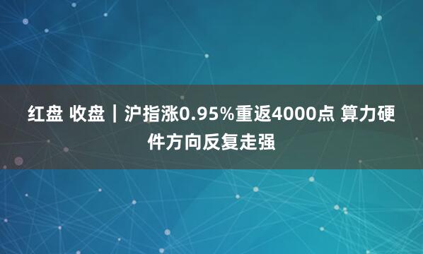 红盘 收盘｜沪指涨0.95%重返4000点 算力硬件方向反复走强